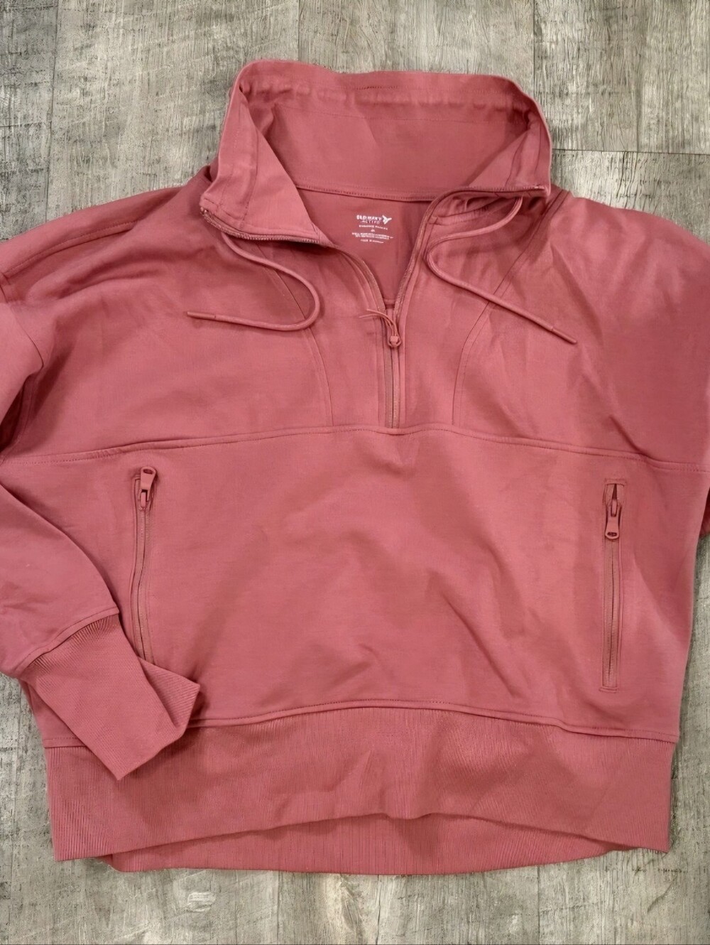 Old Navy Active Dynamic Fleece Womens XS Rose Cropped Oversized Sweatshirt